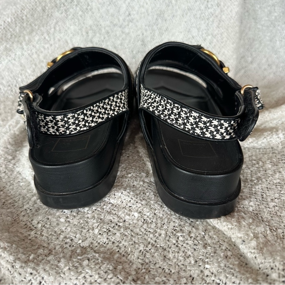 DV by Dolce Vita Black & White Houndstooth Buckle Sandals - Picture 4 of 6